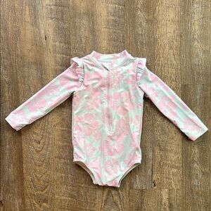 Cotton on Pink Floral Long Sleeve Swimsuit